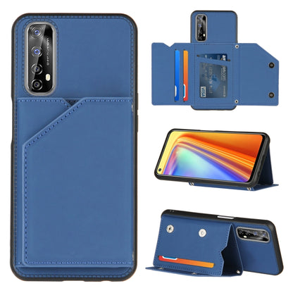Skin Feel PU + TPU + PC Back Cover Shockproof Case with Card Slots & Holder & Photo Frame, For OPPO Realme 7, For Samsung Galaxy A50 & A30s & A50s, For OPPO Realme C11, For Samsung Galaxy A70 & A70s, For OPPO Realme C15, For Samsung Galaxy M60s & A81  ...