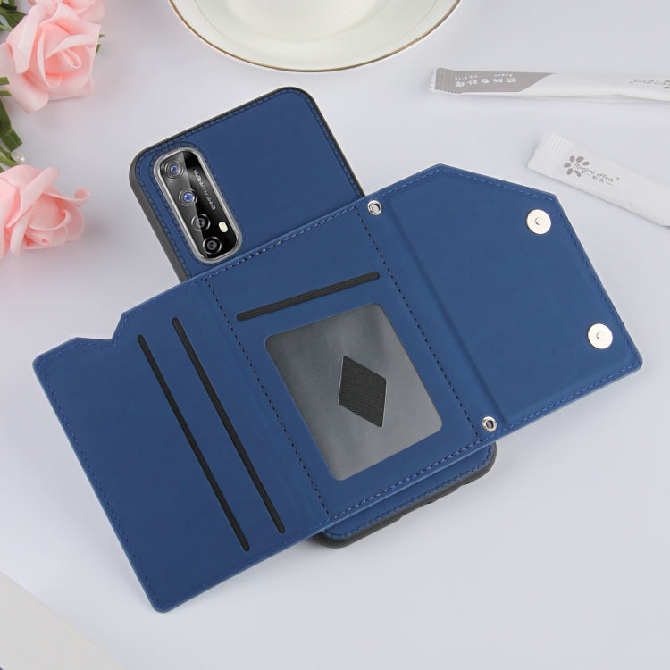 Skin Feel PU + TPU + PC Back Cover Shockproof Case with Card Slots & Holder & Photo Frame, For OPPO Realme 7, For Samsung Galaxy A50 & A30s & A50s, For OPPO Realme C11, For Samsung Galaxy A70 & A70s, For OPPO Realme C15, For Samsung Galaxy M60s & A81  ...