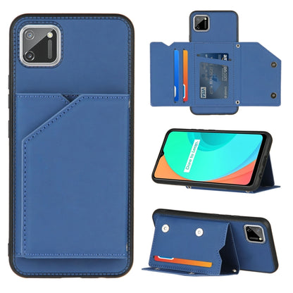 Skin Feel PU + TPU + PC Back Cover Shockproof Case with Card Slots & Holder & Photo Frame, For OPPO Realme 7, For Samsung Galaxy A50 & A30s & A50s, For OPPO Realme C11, For Samsung Galaxy A70 & A70s, For OPPO Realme C15, For Samsung Galaxy M60s & A81  ...