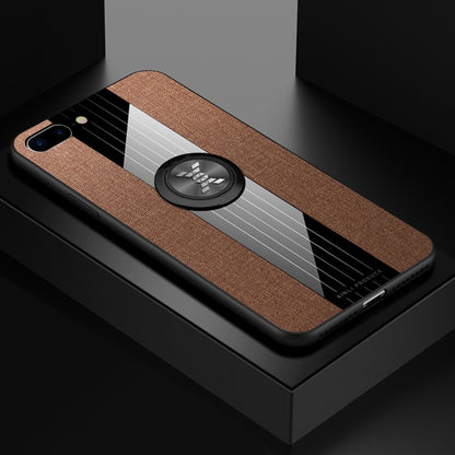 XINLI Stitching Cloth Textue Shockproof TPU Protective Case with Ring Holder, For iPhone 8 / 7, For iPhone 8 Plus / 7 Plus, For iPhone X / XS, For iPhone XR, For iPhone XS Max, For iPhone 6 / 6s, For iPhone 6 Plus / 6s Plus