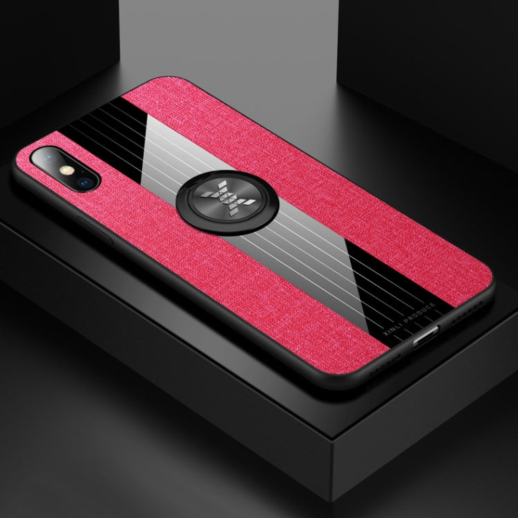 XINLI Stitching Cloth Textue Shockproof TPU Protective Case with Ring Holder, For iPhone 8 / 7, For iPhone 8 Plus / 7 Plus, For iPhone X / XS, For iPhone XR, For iPhone XS Max, For iPhone 6 / 6s, For iPhone 6 Plus / 6s Plus