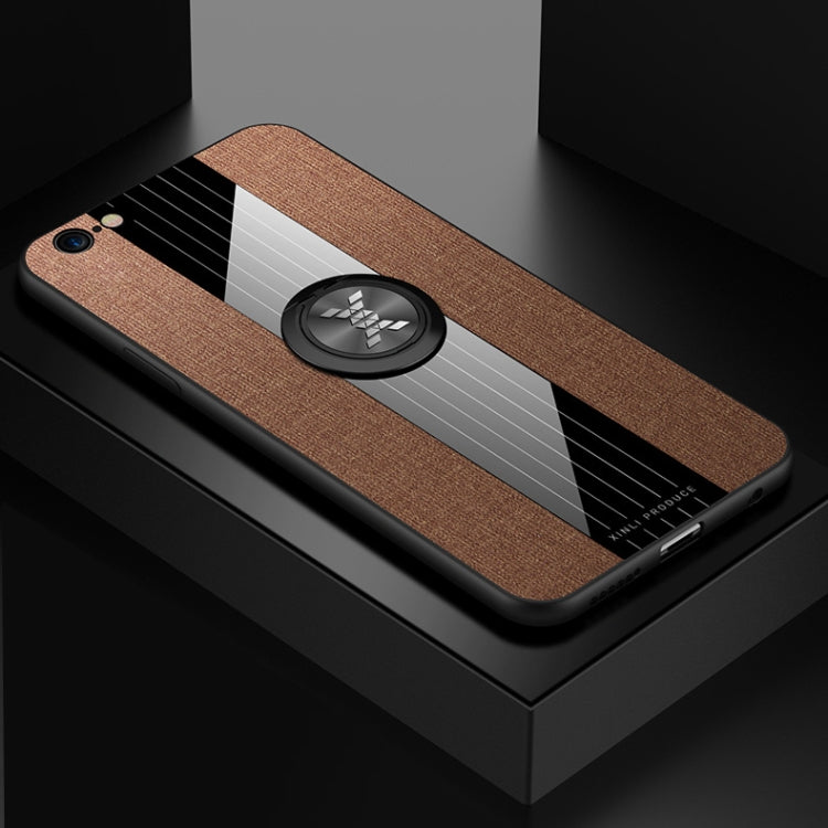 XINLI Stitching Cloth Textue Shockproof TPU Protective Case with Ring Holder, For iPhone 8 / 7, For iPhone 8 Plus / 7 Plus, For iPhone X / XS, For iPhone XR, For iPhone XS Max, For iPhone 6 / 6s, For iPhone 6 Plus / 6s Plus