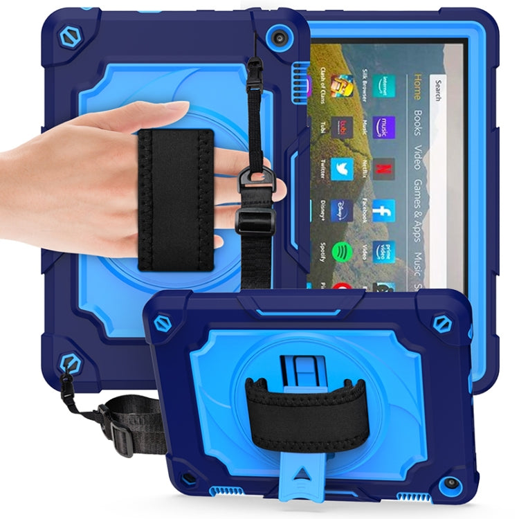 360 Degree Rotation Turntable Contrast Color Robot Shockproof Silicone + PC Protective Case with Holder, For Amazon Kindle Fire HD 8 2020, For Samsung Tab A 8.0 (2019)/T290, For Samsung Galaxy Tab A7 10.4 (2020)/T500                                    ...