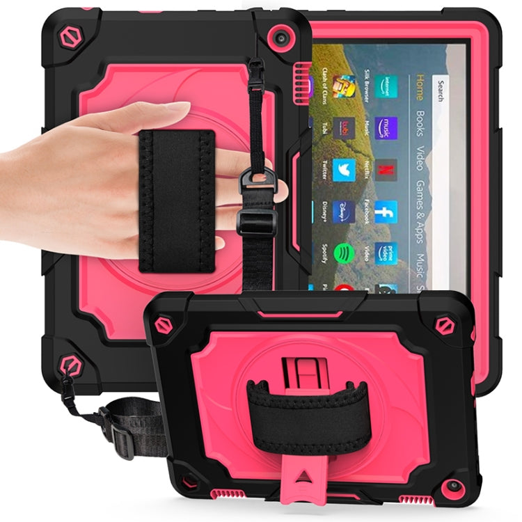 360 Degree Rotation Turntable Contrast Color Robot Shockproof Silicone + PC Protective Case with Holder, For Amazon Kindle Fire HD 8 2020, For Samsung Tab A 8.0 (2019)/T290, For Samsung Galaxy Tab A7 10.4 (2020)/T500                                    ...
