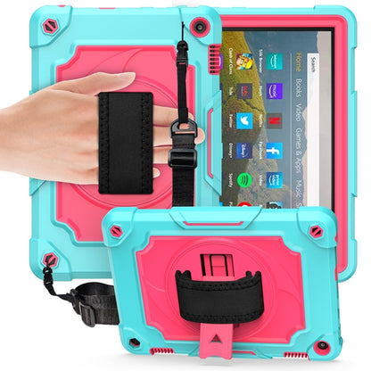 360 Degree Rotation Turntable Contrast Color Robot Shockproof Silicone + PC Protective Case with Holder, For Amazon Kindle Fire HD 8 2020, For Samsung Tab A 8.0 (2019)/T290, For Samsung Galaxy Tab A7 10.4 (2020)/T500                                    ...