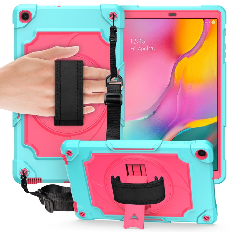 360 Degree Rotation Turntable Contrast Color Robot Shockproof Silicone + PC Protective Case with Holder, For Amazon Kindle Fire HD 8 2020, For Samsung Tab A 8.0 (2019)/T290, For Samsung Galaxy Tab A7 10.4 (2020)/T500                                    ...