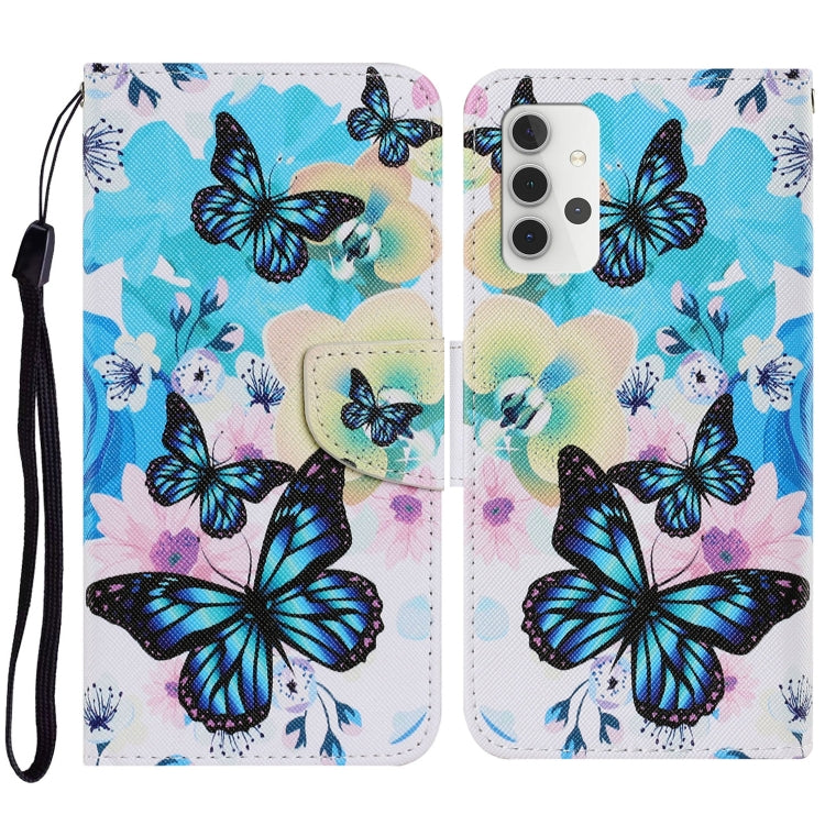 Coloured Drawing Pattern Horizontal Flip PU Leather Case with Holder & Card Slots & Wallet & Lanyard, For Samsung Galaxy A02s, For Samsung Galaxy A12, For Samsung Galaxy A32 5G