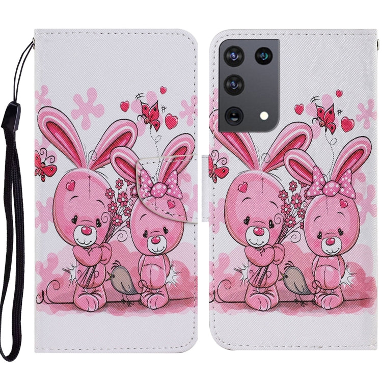 Coloured Drawing Pattern Horizontal Flip PU Leather Case with Holder & Card Slots & Wallet & Lanyard, For Samsung Galaxy S21 Ultra 5G, For Samsung Galaxy S21+ 5G