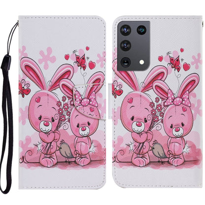 Coloured Drawing Pattern Horizontal Flip PU Leather Case with Holder & Card Slots & Wallet & Lanyard, For Samsung Galaxy S21 Ultra 5G, For Samsung Galaxy S21+ 5G