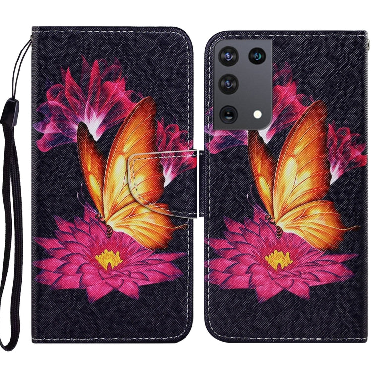 Coloured Drawing Pattern Horizontal Flip PU Leather Case with Holder & Card Slots & Wallet & Lanyard, For Samsung Galaxy S21 Ultra 5G, For Samsung Galaxy S21+ 5G