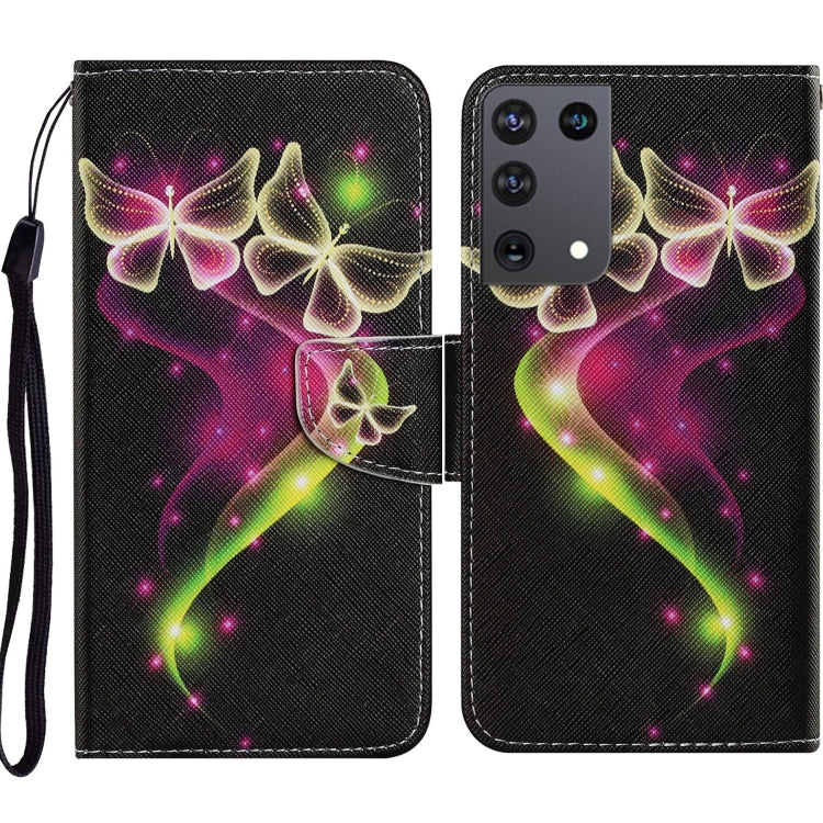 Coloured Drawing Pattern Horizontal Flip PU Leather Case with Holder & Card Slots & Wallet & Lanyard, For Samsung Galaxy S21 Ultra 5G, For Samsung Galaxy S21+ 5G