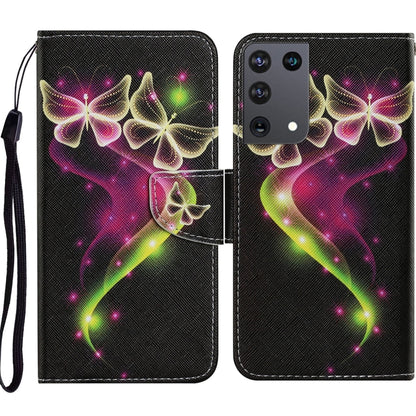 Coloured Drawing Pattern Horizontal Flip PU Leather Case with Holder & Card Slots & Wallet & Lanyard, For Samsung Galaxy S21 Ultra 5G, For Samsung Galaxy S21+ 5G