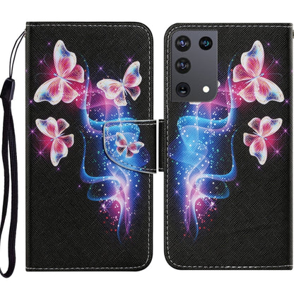Coloured Drawing Pattern Horizontal Flip PU Leather Case with Holder & Card Slots & Wallet & Lanyard, For Samsung Galaxy S21 Ultra 5G, For Samsung Galaxy S21+ 5G