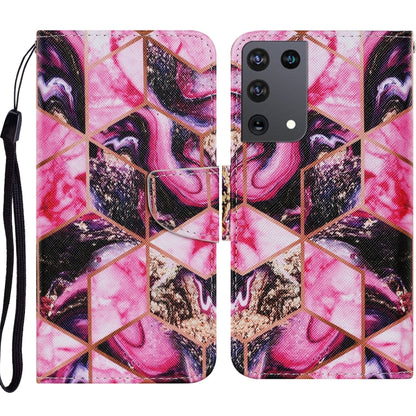 Coloured Drawing Pattern Horizontal Flip PU Leather Case with Holder & Card Slots & Wallet & Lanyard, For Samsung Galaxy S21 Ultra 5G, For Samsung Galaxy S21+ 5G