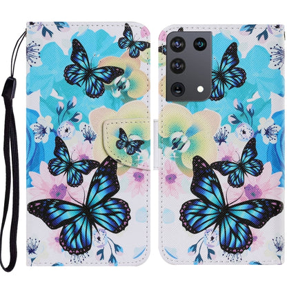Coloured Drawing Pattern Horizontal Flip PU Leather Case with Holder & Card Slots & Wallet & Lanyard, For Samsung Galaxy S21 Ultra 5G, For Samsung Galaxy S21+ 5G