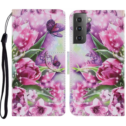 Coloured Drawing Pattern Horizontal Flip PU Leather Case with Holder & Card Slots & Wallet & Lanyard, For Samsung Galaxy S21 Ultra 5G, For Samsung Galaxy S21+ 5G