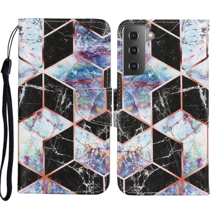 Coloured Drawing Pattern Horizontal Flip PU Leather Case with Holder & Card Slots & Wallet & Lanyard, For Samsung Galaxy S21 Ultra 5G, For Samsung Galaxy S21+ 5G