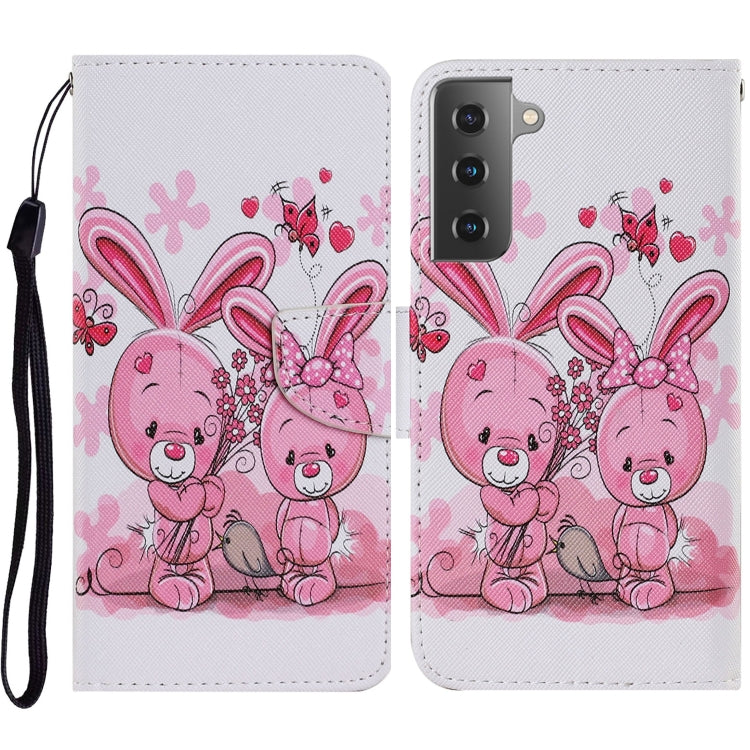 Coloured Drawing Pattern Horizontal Flip PU Leather Case with Holder & Card Slots & Wallet & Lanyard, For Samsung Galaxy S21 Ultra 5G, For Samsung Galaxy S21+ 5G
