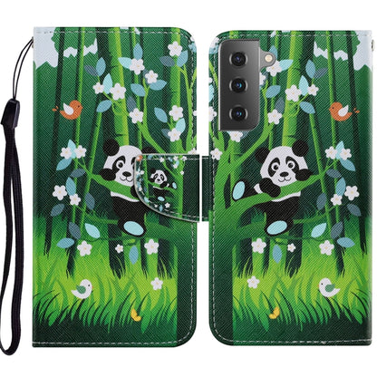Coloured Drawing Pattern Horizontal Flip PU Leather Case with Holder & Card Slots & Wallet & Lanyard, For Samsung Galaxy S21 Ultra 5G, For Samsung Galaxy S21+ 5G