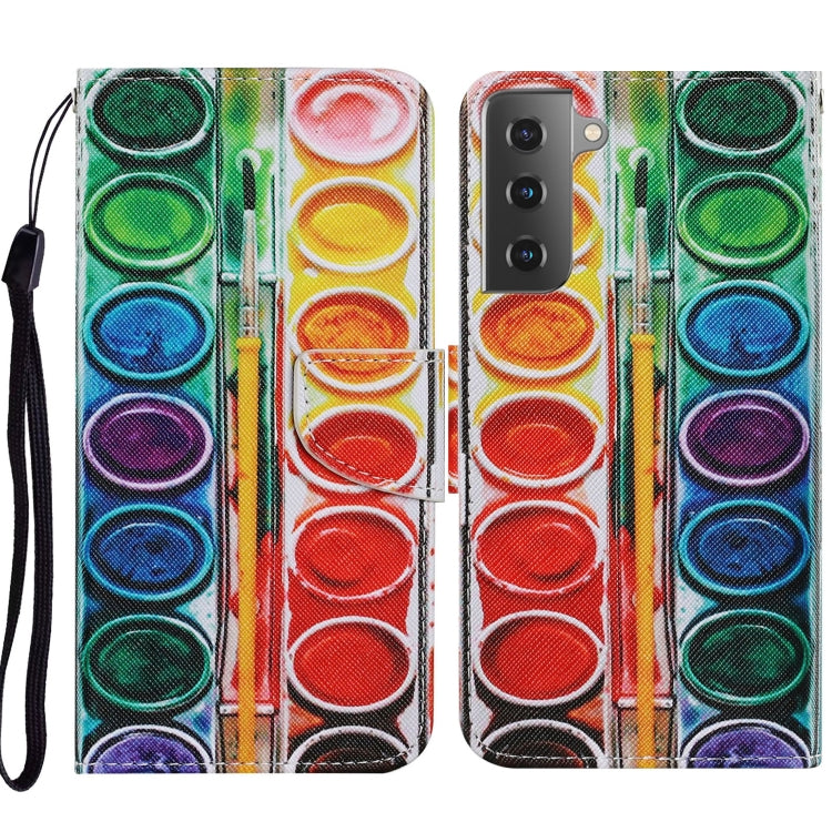 Coloured Drawing Pattern Horizontal Flip PU Leather Case with Holder & Card Slots & Wallet & Lanyard, For Samsung Galaxy S21 Ultra 5G, For Samsung Galaxy S21+ 5G