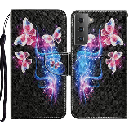Coloured Drawing Pattern Horizontal Flip PU Leather Case with Holder & Card Slots & Wallet & Lanyard, For Samsung Galaxy S21 Ultra 5G, For Samsung Galaxy S21+ 5G