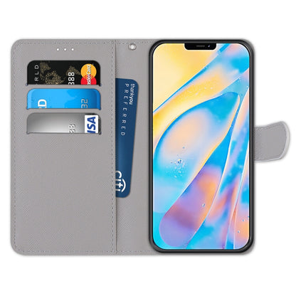 Coloured Drawing Cross Texture Horizontal Flip PU Leather Case with Holder & Card Slots & Wallet & Lanyard, For iPhone 12 mini, For iPhone 12 / 12 Pro