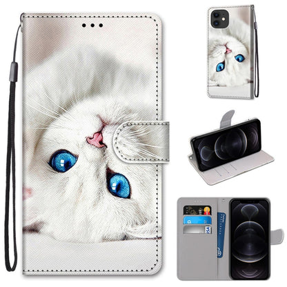 Coloured Drawing Cross Texture Horizontal Flip PU Leather Case with Holder & Card Slots & Wallet & Lanyard, For iPhone 12 mini, For iPhone 12 / 12 Pro
