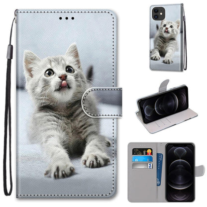 Coloured Drawing Cross Texture Horizontal Flip PU Leather Case with Holder & Card Slots & Wallet & Lanyard, For iPhone 12 mini, For iPhone 12 / 12 Pro