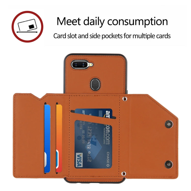 Skin Feel PU + TPU + PC Back Cover Shockproof Case with Card Slots & Holder & Photo Frame, For OPPO A7 / A5s / A12, For Samsung Galaxy A12, For Samsung Galaxy A52 5G / 4G, For Samsung Galaxy A72 5G / 4G, For Samsung Galaxy S21 5G                       ...