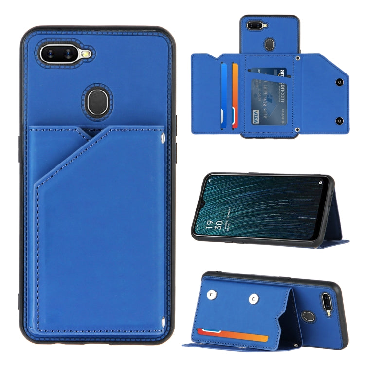 Skin Feel PU + TPU + PC Back Cover Shockproof Case with Card Slots & Holder & Photo Frame, For OPPO A7 / A5s / A12, For Samsung Galaxy A12, For Samsung Galaxy A52 5G / 4G, For Samsung Galaxy A72 5G / 4G, For Samsung Galaxy S21 5G                       ...