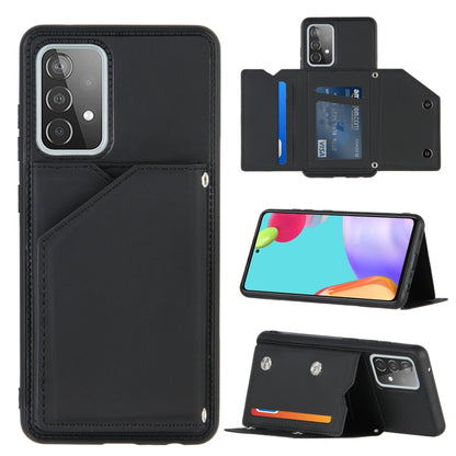 Skin Feel PU + TPU + PC Back Cover Shockproof Case with Card Slots & Holder & Photo Frame, For OPPO A7 / A5s / A12, For Samsung Galaxy A12, For Samsung Galaxy A52 5G / 4G, For Samsung Galaxy A72 5G / 4G, For Samsung Galaxy S21 5G                       ...