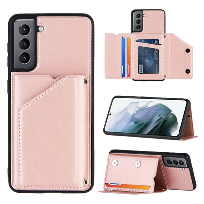 Skin Feel PU + TPU + PC Back Cover Shockproof Case with Card Slots & Holder & Photo Frame, For OPPO A7 / A5s / A12, For Samsung Galaxy A12, For Samsung Galaxy A52 5G / 4G, For Samsung Galaxy A72 5G / 4G, For Samsung Galaxy S21 5G                       ...