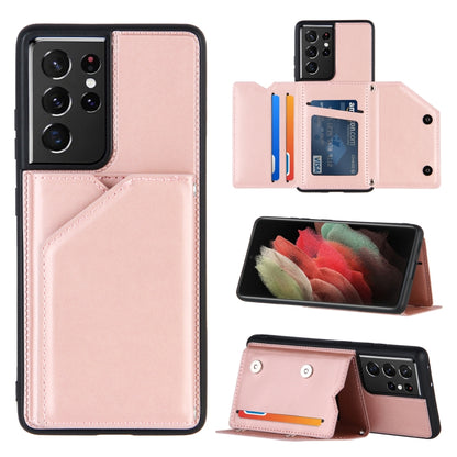 Skin Feel PU + TPU + PC Back Cover Shockproof Case with Card Slots & Holder & Photo Frame, For OPPO A7 / A5s / A12, For Samsung Galaxy A12, For Samsung Galaxy A52 5G / 4G, For Samsung Galaxy A72 5G / 4G, For Samsung Galaxy S21 5G                       ...