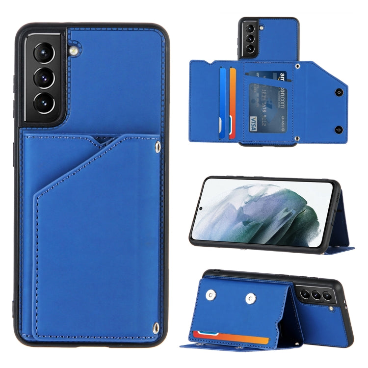 Skin Feel PU + TPU + PC Back Cover Shockproof Case with Card Slots & Holder & Photo Frame, For OPPO A7 / A5s / A12, For Samsung Galaxy A12, For Samsung Galaxy A52 5G / 4G, For Samsung Galaxy A72 5G / 4G, For Samsung Galaxy S21 5G                       ...