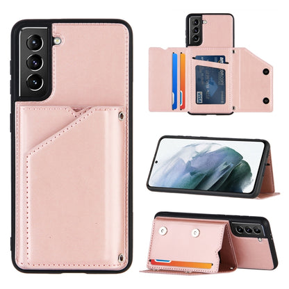 Skin Feel PU + TPU + PC Back Cover Shockproof Case with Card Slots & Holder & Photo Frame, For OPPO A7 / A5s / A12, For Samsung Galaxy A12, For Samsung Galaxy A52 5G / 4G, For Samsung Galaxy A72 5G / 4G, For Samsung Galaxy S21 5G                       ...