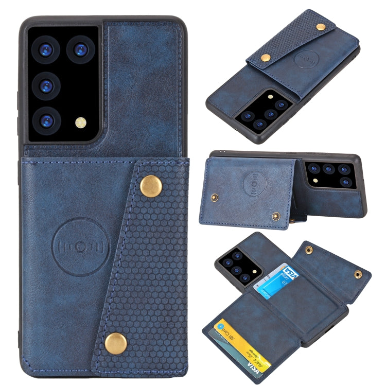 Double Buckle PU + TPU Shockproof Magnetic Protective Case with Card Slot & Holder, For Samsung Galaxy S21 5G, For Samsung Galaxy S21+ 5G, For Samsung Galaxy S21 Ultra 5G, For Huawei Y9a