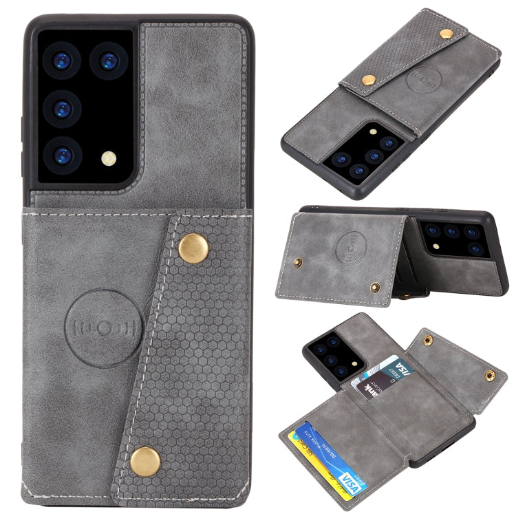 Double Buckle PU + TPU Shockproof Magnetic Protective Case with Card Slot & Holder, For Samsung Galaxy S21 5G, For Samsung Galaxy S21+ 5G, For Samsung Galaxy S21 Ultra 5G, For Huawei Y9a