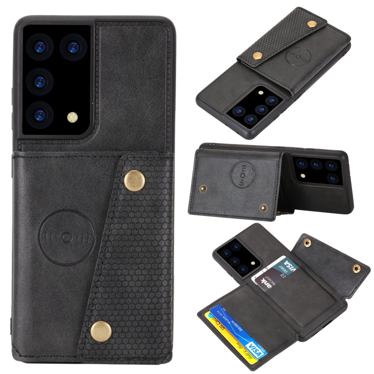 Double Buckle PU + TPU Shockproof Magnetic Protective Case with Card Slot & Holder, For Samsung Galaxy S21 5G, For Samsung Galaxy S21+ 5G, For Samsung Galaxy S21 Ultra 5G, For Huawei Y9a