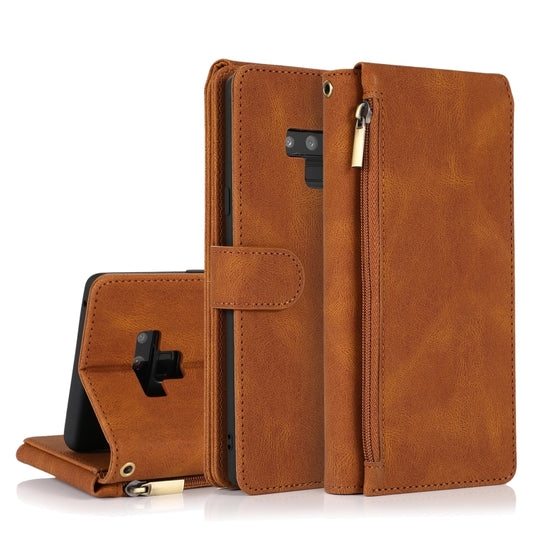 Skin-feel Crazy Horse Texture Zipper Wallet Bag Horizontal Flip Leather Case with Holder & Card Slots & Wallet & Lanyard, For Samsung Galaxy Note9, For Samsung Galaxy Note10, For Samsung Galaxy Note10+, For Samsung Galaxy Note20                        ...