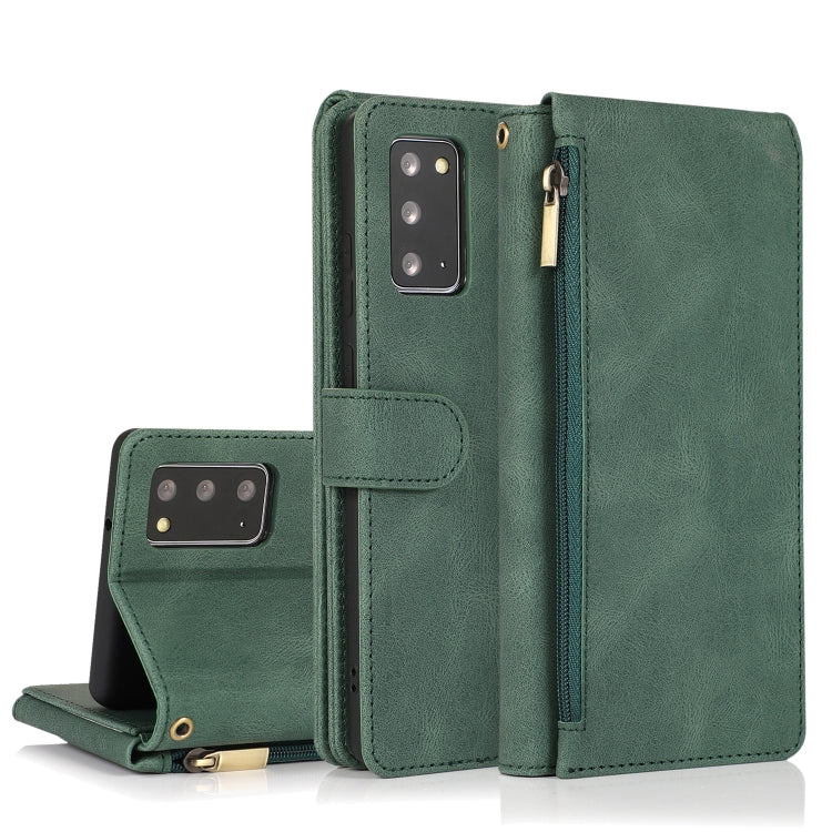 Skin-feel Crazy Horse Texture Zipper Wallet Bag Horizontal Flip Leather Case with Holder & Card Slots & Wallet & Lanyard, For Samsung Galaxy Note9, For Samsung Galaxy Note10, For Samsung Galaxy Note10+, For Samsung Galaxy Note20                        ...