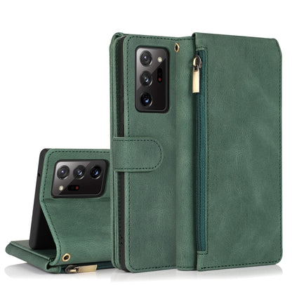 Skin-feel Crazy Horse Texture Zipper Wallet Bag Horizontal Flip Leather Case with Holder & Card Slots & Wallet & Lanyard, For Samsung Galaxy Note9, For Samsung Galaxy Note10, For Samsung Galaxy Note10+, For Samsung Galaxy Note20                        ...