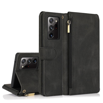 Skin-feel Crazy Horse Texture Zipper Wallet Bag Horizontal Flip Leather Case with Holder & Card Slots & Wallet & Lanyard, For Samsung Galaxy Note9, For Samsung Galaxy Note10, For Samsung Galaxy Note10+, For Samsung Galaxy Note20                        ...