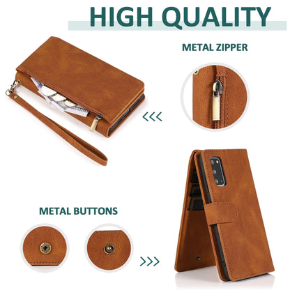 Skin-feel Crazy Horse Texture Zipper Wallet Bag Horizontal Flip Leather Case with Holder & Card Slots & Wallet & Lanyard, For Samsung Galaxy S20, For Samsung Galaxy S20+, For Samsung Galaxy S20 Ultra, For Samsung Galaxy S20 FE 5G                       ...