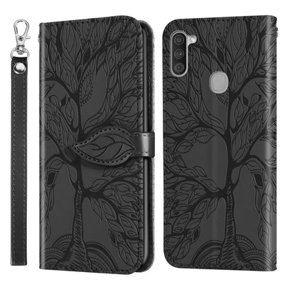 Life of Tree Embossing Pattern Horizontal Flip Leather Case with Holder & Card Slot & Wallet & Photo Frame & Lanyard, For Samsung Galaxy A11 (US Version), For Samsung Galaxy A11 (EU Version), For Samsung Galaxy A12, For Samsung Galaxy A21              ...