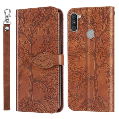 Life of Tree Embossing Pattern Horizontal Flip Leather Case with Holder & Card Slot & Wallet & Photo Frame & Lanyard, For Samsung Galaxy A11 (US Version), For Samsung Galaxy A11 (EU Version), For Samsung Galaxy A12, For Samsung Galaxy A21              ...