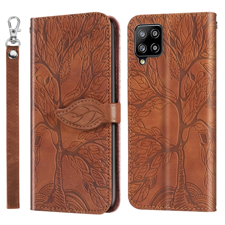 Life of Tree Embossing Pattern Horizontal Flip Leather Case with Holder & Card Slot & Wallet & Photo Frame & Lanyard, For Samsung Galaxy A11 (US Version), For Samsung Galaxy A11 (EU Version), For Samsung Galaxy A12, For Samsung Galaxy A21              ...