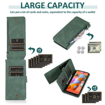 Skin-feel Crazy Horse Texture Zipper Wallet Bag Horizontal Flip Leather Case with Holder & Card Slots & Wallet & Lanyard, For Samsung Galaxy A11, For Samsung Galaxy A12, For Samsung Galaxy A20 / A30, For Samsung Galaxy A21, For Samsung Galaxy A21s     ...