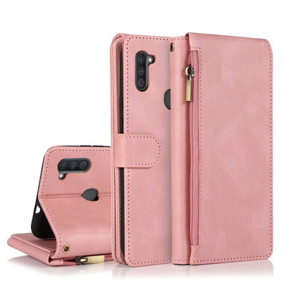 Skin-feel Crazy Horse Texture Zipper Wallet Bag Horizontal Flip Leather Case with Holder & Card Slots & Wallet & Lanyard, For Samsung Galaxy A11, For Samsung Galaxy A12, For Samsung Galaxy A20 / A30, For Samsung Galaxy A21, For Samsung Galaxy A21s     ...