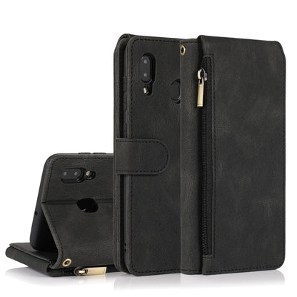Skin-feel Crazy Horse Texture Zipper Wallet Bag Horizontal Flip Leather Case with Holder & Card Slots & Wallet & Lanyard, For Samsung Galaxy A11, For Samsung Galaxy A12, For Samsung Galaxy A20 / A30, For Samsung Galaxy A21, For Samsung Galaxy A21s     ...