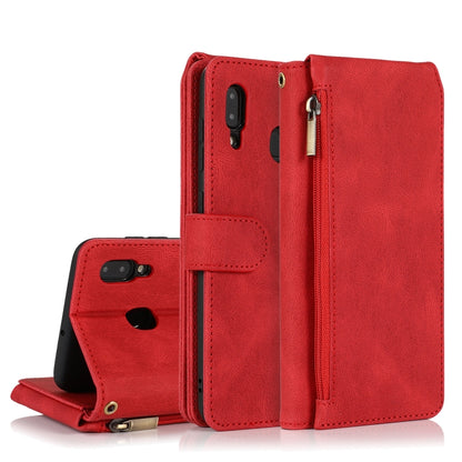 Skin-feel Crazy Horse Texture Zipper Wallet Bag Horizontal Flip Leather Case with Holder & Card Slots & Wallet & Lanyard, For Samsung Galaxy A11, For Samsung Galaxy A12, For Samsung Galaxy A20 / A30, For Samsung Galaxy A21, For Samsung Galaxy A21s     ...